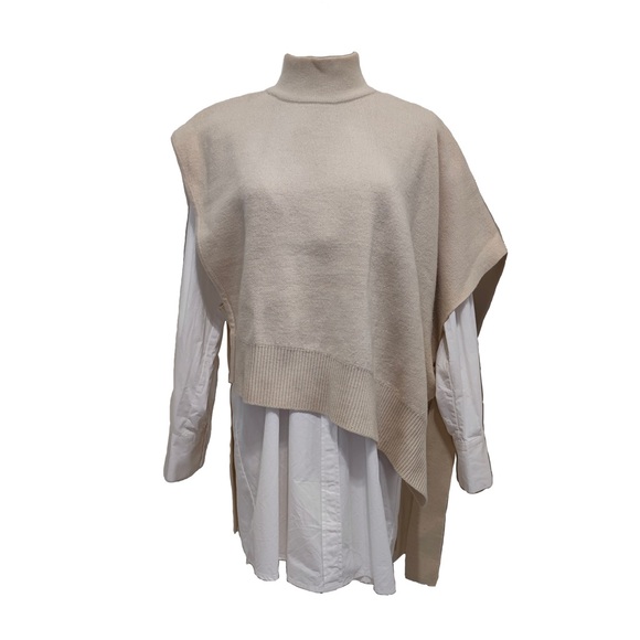 Vest layered nocollar shirts dress - Picture 4 of 12